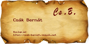 Csák Bernát névjegykártya